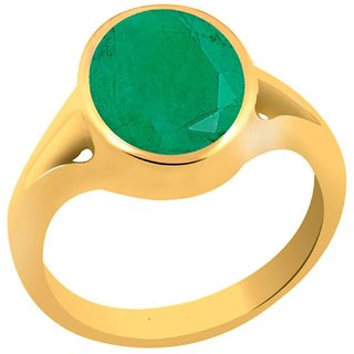                       RS Jewellers Certified Emerald Panna 5.64 Carat Panchdhatu Gold Plating Astrological Ring for Men  Women                                              