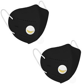 Status N95 Mask With Respirator Black Pack Of 2