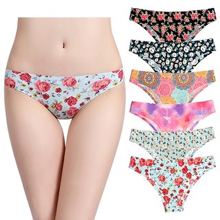 Womens Seamless Ice Silk Sexy Soild Color Plus Size Full Coverage Panties Pack of 1 Free Size upto 38