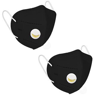 Status N95 Mask With Respirator Black Pack Of 2