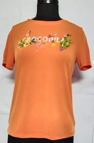 Women Orange Printed Half Tshirt