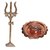 De-Ultimate Combo Of 2 Pcs Kachua Yantra ( 2 no )  with Plate With (1 no) Trishul,Damru with Stand Statue