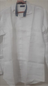 90ML Mens Full Sleeve Linen Casual Shirt (L Size, 28 Length,20 Shoulder)