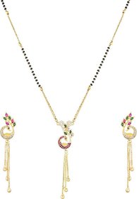 Hetprit Brass Gold Plated Peacock Design Mangal Sutra For Woman
