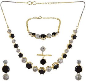 Hetprit Brass Gold Plated Beautiful Jewellery Set Combo For Woman