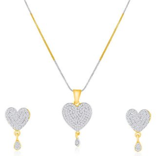                       Hetprit Brass Gold Plated Beautiful Pendent Set For Woman                                              