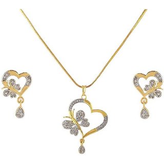                       Hetprit Brass Gold Plated Beautiful Pendent Set For Woman                                              
