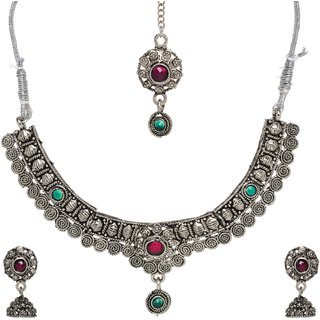                       Hetprit  Trendy Oxidised Beautiful Jewellery Set For Woman                                              