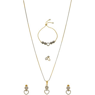                       Hetprit Trendy Brass Pendent Combo Set  For Women                                              
