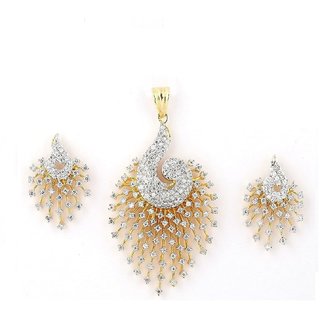                       Hetprit Brass Gold Plated Beautiful Pendent Set For Women                                              
