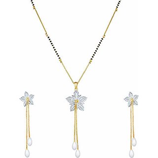                      Hetprit Brass Gold Plated Beautiful Pendent Set For Women                                              