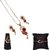 Hetprit Brass Gold Plated Red Colour Pendentt Set Combo For Woman