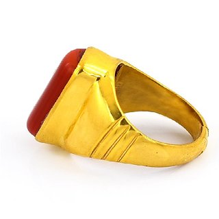 Buy Red coral ring 6.25 ratti original natural gemstone moonga gold plated ring for women men Online Get 76 Off