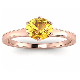                       Pukharj stone ring original & precious gemstone yellow sapphire gold plated ring 5.25 ratti for astrological purpose                                              