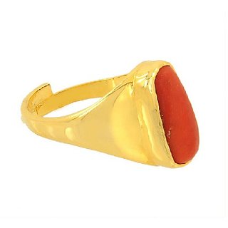                       triangle moonga ring natural  original moonga gold plated ring for unisex by CEYLONMINE                                              