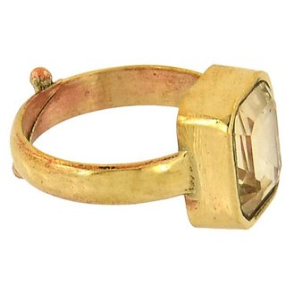                       Natural Pukhraj stone ring 5.00 ratti original & beautiful finger ring gold plated by CEYLONMINE                                              