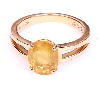                       yellow sapphire stone gold plated ring natural pukhraj/ pushkar ring for unisex                                              