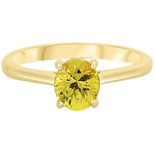                       pukhraj gemstone ring natural & original stone yellow sapphire gold plated ring for unisex                                              