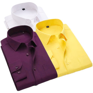 Buy Fashionable Plain Cotton Casual Shirt For Men Combo Of 3