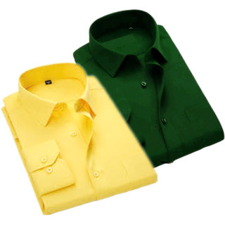 Fashion Clothing Plain Cotton Casual Shirt For Men Combo Of 2