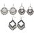 Minha  aabhu Multicolour Oxidized Silver Earrings for Girl - Pack of 3