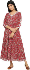 SAVI Cotton V-Neck Dress Women Kurta