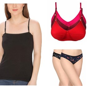 Minha combo of camisol,3padded  bra  2 panty set -5653