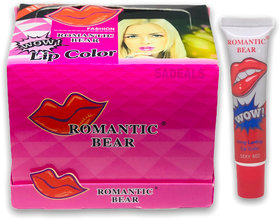ROMANTIC BEAR Women Make Up Tint Long Lasting Tint Lip Peel Off Lipstick Full lips Lip Gloss Tatto - Sexy Red 24 Pcs of