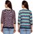 DERRIS women tops combo, Casual 3/4 Sleeve Printed Women Multicolor Top