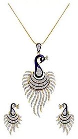 Hetprit Brass Gold Plated Pendent Set For Woman
