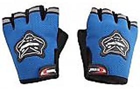 HALF KNIGHTHOOD FINGER RIDING GLOVES FOR ALL BIKES and SCOOTY  GLOVES - BLUE