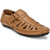 El Paso Mens Tan Faux Leather Casual Slip On Sandals