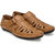 El Paso Mens Tan Faux Leather Casual Slip On Sandals