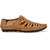 El Paso Mens Tan Faux Leather Casual Slip On Sandals