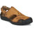 El Paso Mens Tan Artificial Leather Velcro Closure Comfort Casual Sandals