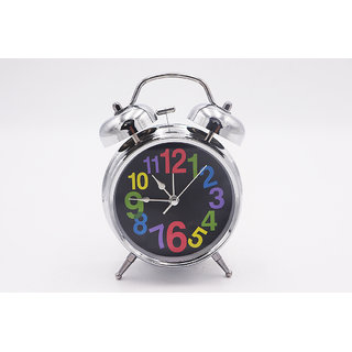 Vyxoo Inc Vintage Look Twin Bell Table Alarm for Heavy Sleepers Wind-Up Clock with Night Led Light (Pack of 1)Anuj