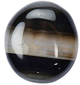 Hoseki Sulemani Hakik Stone Akik Stone 8.80 Carat Balck Color Oval Shape for Unisex
