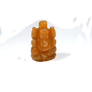                       Hoseki Certified Natural Orange Jade 1 inch Ganapati Locket Pendant for Planet Jupiter in 6th, 8th or 12th House 42 cts.                                              