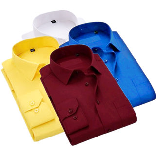 Buy Fashion Clothing Plain Cotton Casual Shirt For Men Combo Of 4 ...