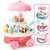 Chocozone Small Ice Cream Play Cart Kitchen Set Toy with Lights and Music ( 30pcs), Toys for 4 Years Old Girls