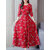 Raabta RWD-01025 Red Flower Print Dress