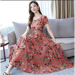 pink flower print dress