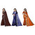 Today Deal Brown and Dark Blue and Orange Cotton Silk Lace Work and  Striped Pack of 3 Saree with Blouse