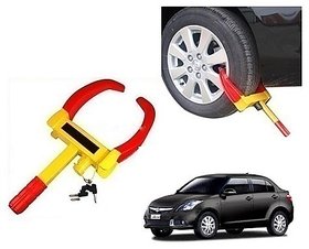 After cars Yellow Anti Theft Car Wheel Tyre Lock Clamp for MS Dzire 2010 Car