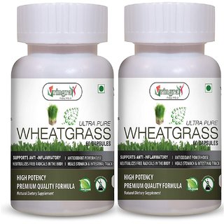                       Vringra Wheatgrass Extract Capsules - Wheatgrass Powder For Weight Loss - Wheatgrass Capsules (Pack Of 2)                                              