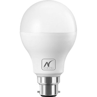                       Nirvig Brand 9 Watt Cool White LED Bulb (Model DOB) - Pack of 12                                              