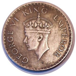                       GEORGE VI KING  EMPEROR ONE RUPEE 1939 VF EF COIN SILVER                                              