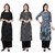 Today Deal Black and White and Grey Crepe Striped Pack of 3 Kurtas