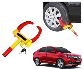 After cars Yellow Anti Theft Car Wheel Tyre Lock Clamp for Amaze 2018 Car