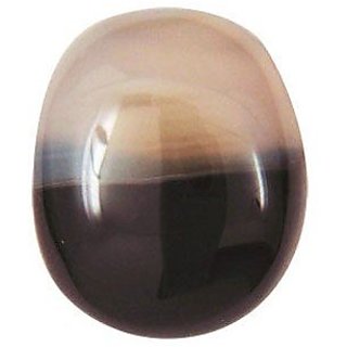                       Hoseki Hakik Stone Akik Stone 10.60 Carat Balck Color Oval Shape for Unisex                                              